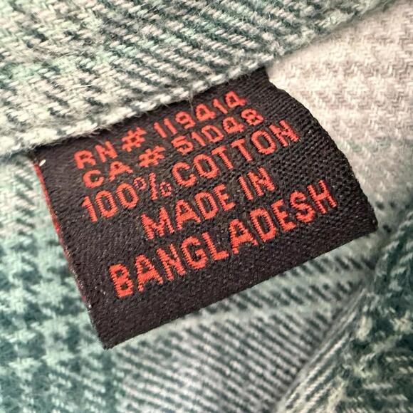 Women’s Wolverine Green Plaid Flannel Longsleeve Large Button Up Shirt - Picture 6 of 7